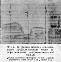 Фиг. 10. Запись методом сейсмического профилирования