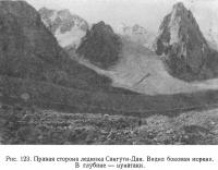 Рис. 123. Правая сторона ледника Сангути-Дан. Видна боковая морена