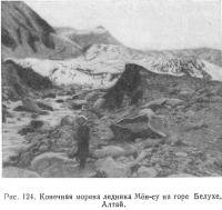 Рис. 124. Конечная морена ледника Мён-су на горе Белухе, Алтай
