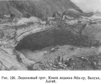 Рис. 126. Ледниковый грот. Конец ледника Мён-су, Белуха, Алтай