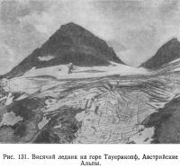 Рис. 131. Висячий ледник на горе Тауернкопф, Австрийские Альпы