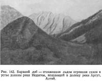 Рис. 142. Бараний лоб — сглаженная льдом огромная скала