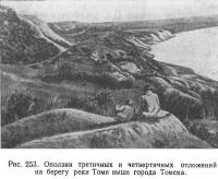 Рис. 253. Оползни третичных и четвертичных отложений на берегу реки Томи