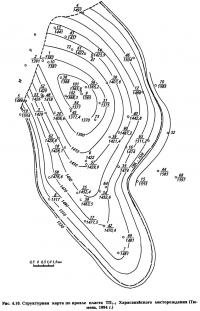 Рис. 4.10. Структурная карта по кровле пласта ТП1-5 Харасавэйского месторождения