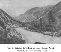 Рис. 6. Ущелье Узун-Бом на реке Аргут, Алтай