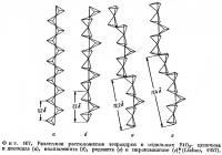 Фиг. 167. Различное расположение тетраэдров в отдельных цепочках