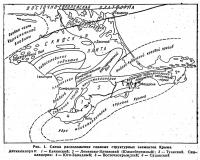 Рис. 1. Схема расположения главных структурных элементов Крыма