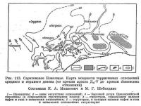 Рис. 113. Саратовское Поволжье. Карта мощности терригенных отложений девона