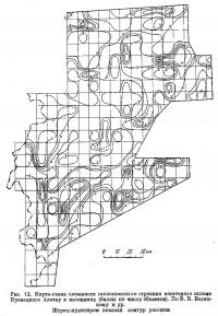 Рис. 12. Карта-схема сложности геологического строения склона Кузнецкого Алатау