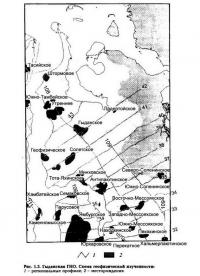 Рис. 1.3. Гыданская ГНО. Схема геофизической изученности