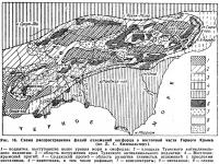 Рис. 16. Схема распространения фаций отложений оксфорда в восточной части Горного Крыма
