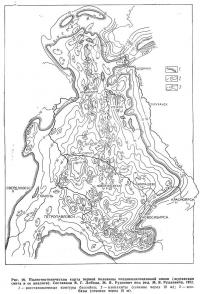 Рис. 29. Палеотектоническая карта первой половины позднеолигоценовой эпохи