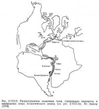 Рис. 2.VIII.9. Распространение осадочных толщ, содержащих эвапориты