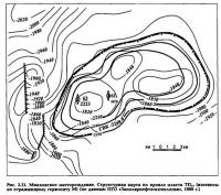 Рис. 3.21. Минховское месторождение. Структурная карта по кровле пласта ТП14