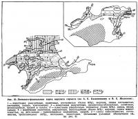 Рис. 35. Литолого-фациальная карта верхнего сармата