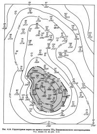 Рис. 4.14. Структурная карта по кровле пласта ТП18 Бованенковского месторождения