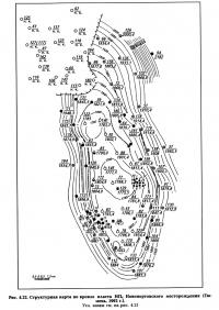 Рис. 4.22. Структурная карта по кровле пласта НП4 Новопортовского месторождения
