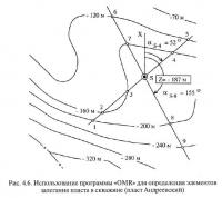 Рис. 4.6. Использование программы «OMR» для определения залегания пласта