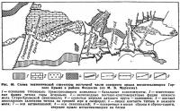 Рис. 60. Схема тектонической структуры восточной части северного крыла мегантиклинория