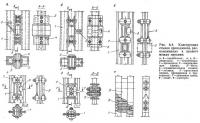 Рис. 6.4. Конструкция стыков проводников, расположенных в пролете между ярусами