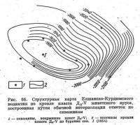 Рис. 66. Структурная карта Елшанско-Курдюмского поднятия