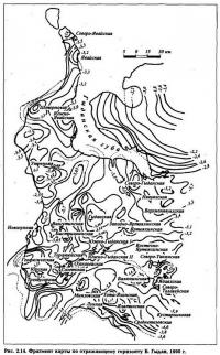 Рве. 2.14. Фрагмент карты по отражающему горизонту Б. Гыдан, 1090 г.